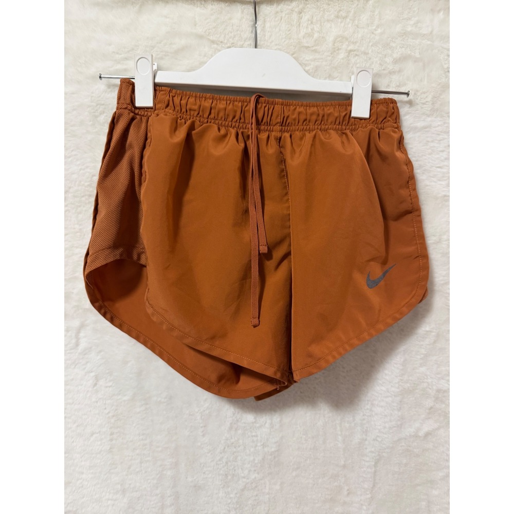 Nike Dri-FIT Running Shorts Womens Small Burnt Orange Mesh Athletic Gym 3in
